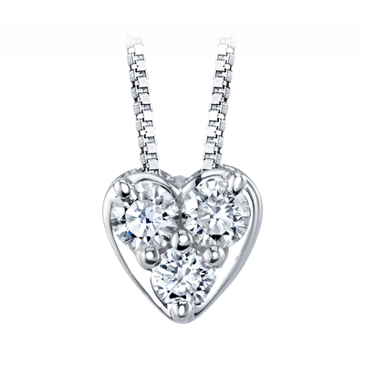 Diamond 1/12ctw. Heart Pendant in 10k White Gold